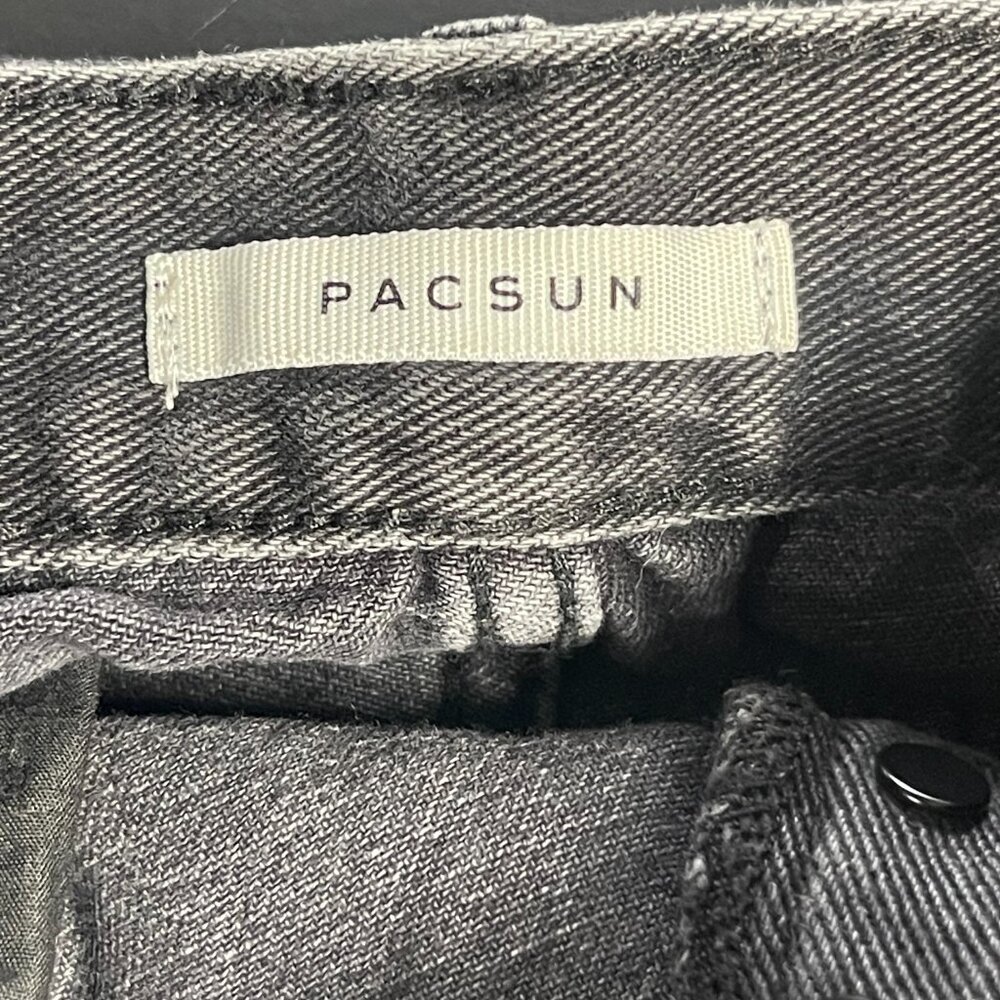 PacSun High Rise Straight Jeans – Size 23 – Black/Washed Black – Distressed - Picture 4 of 5